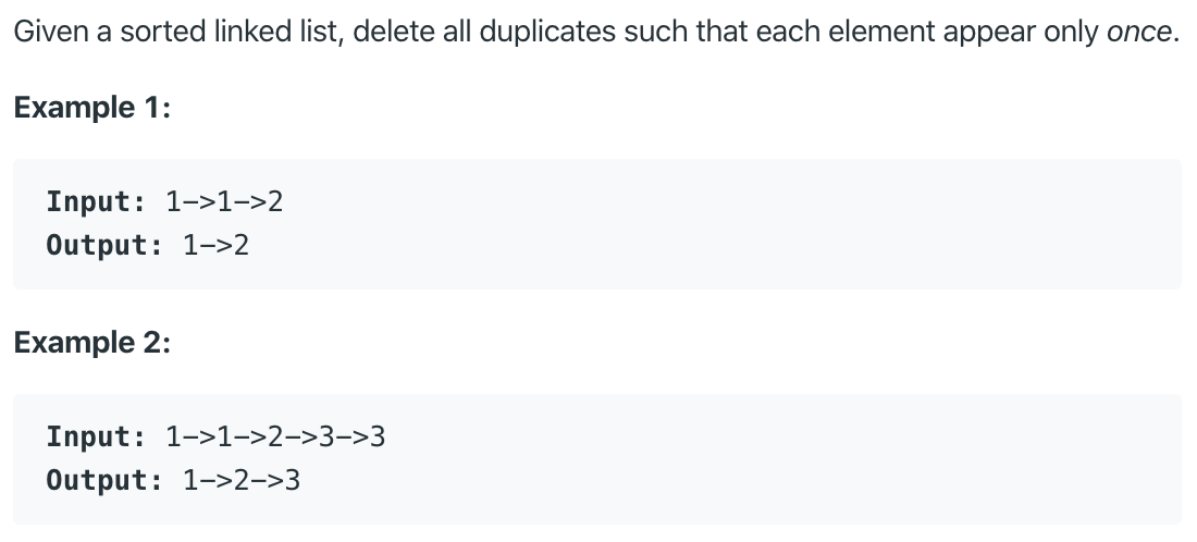 https://leetcode.com/problems/remove-duplicates-from-sorted-list
