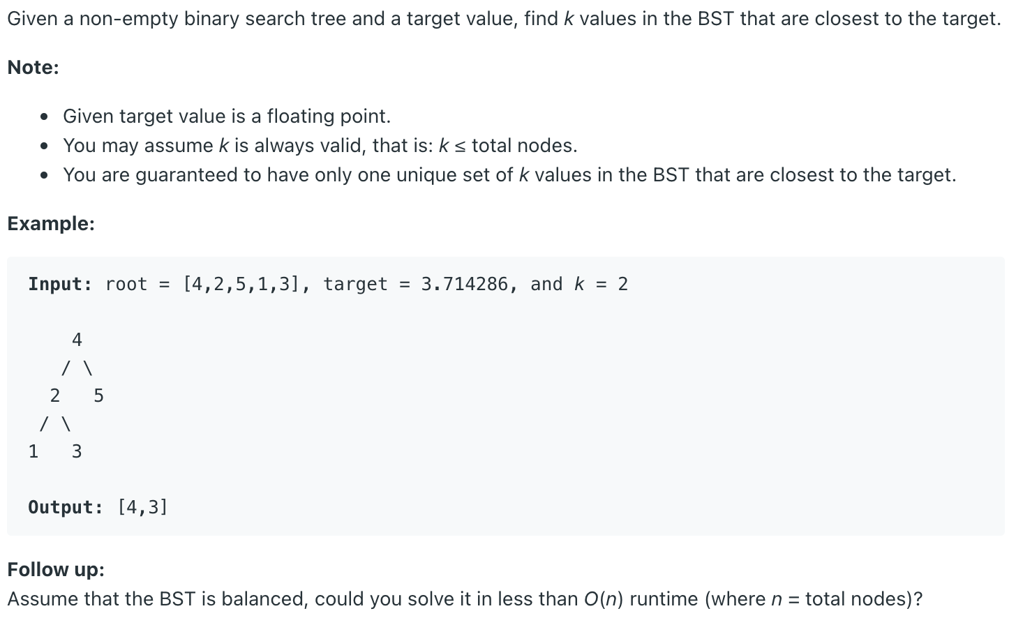 https://leetcode.com/problems/closest-binary-search-tree-value-ii