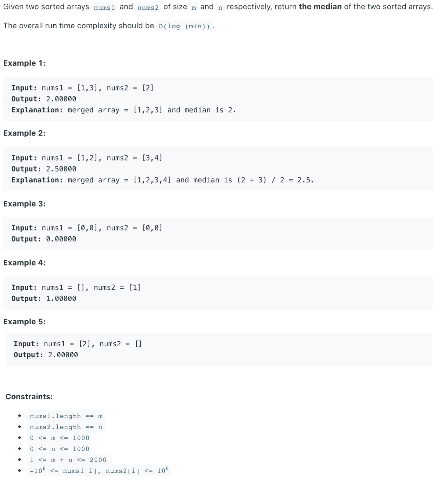 https://leetcode.com/problems/median-of-two-sorted-arrays