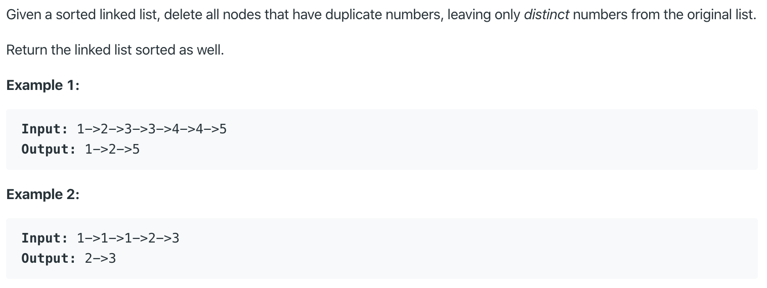 https://leetcode.com/problems/remove-duplicates-from-sorted-list-ii